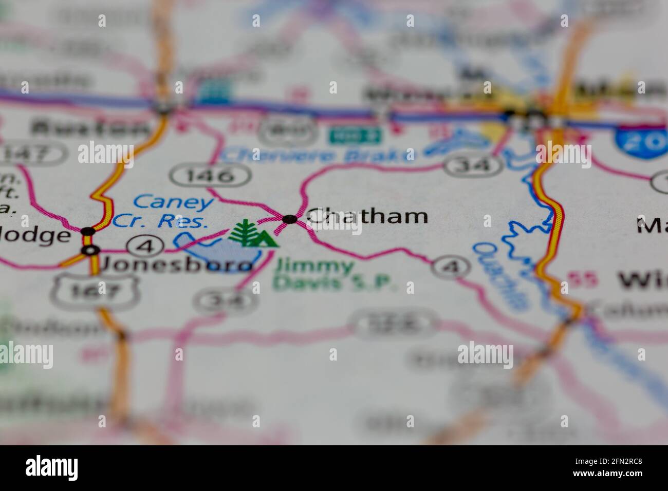 Chatham Louisiana USA Shown on a Geography map or road map Stock Photo