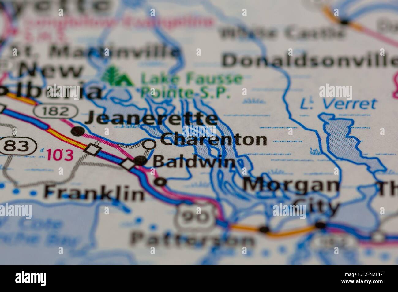 Charenton Louisiana USA Shown on a Geography map or road map Stock Photo