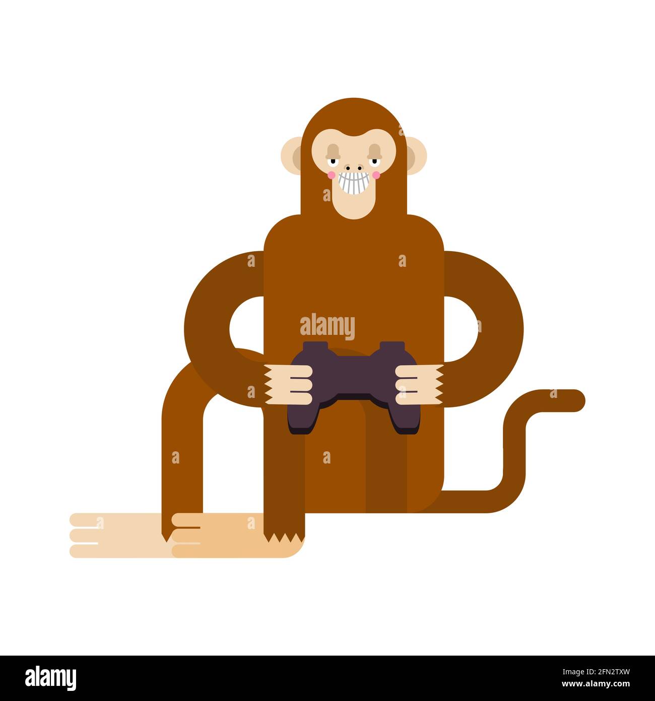 Neuralink Monkey playing video game. Artificial Intelligence Cyborg