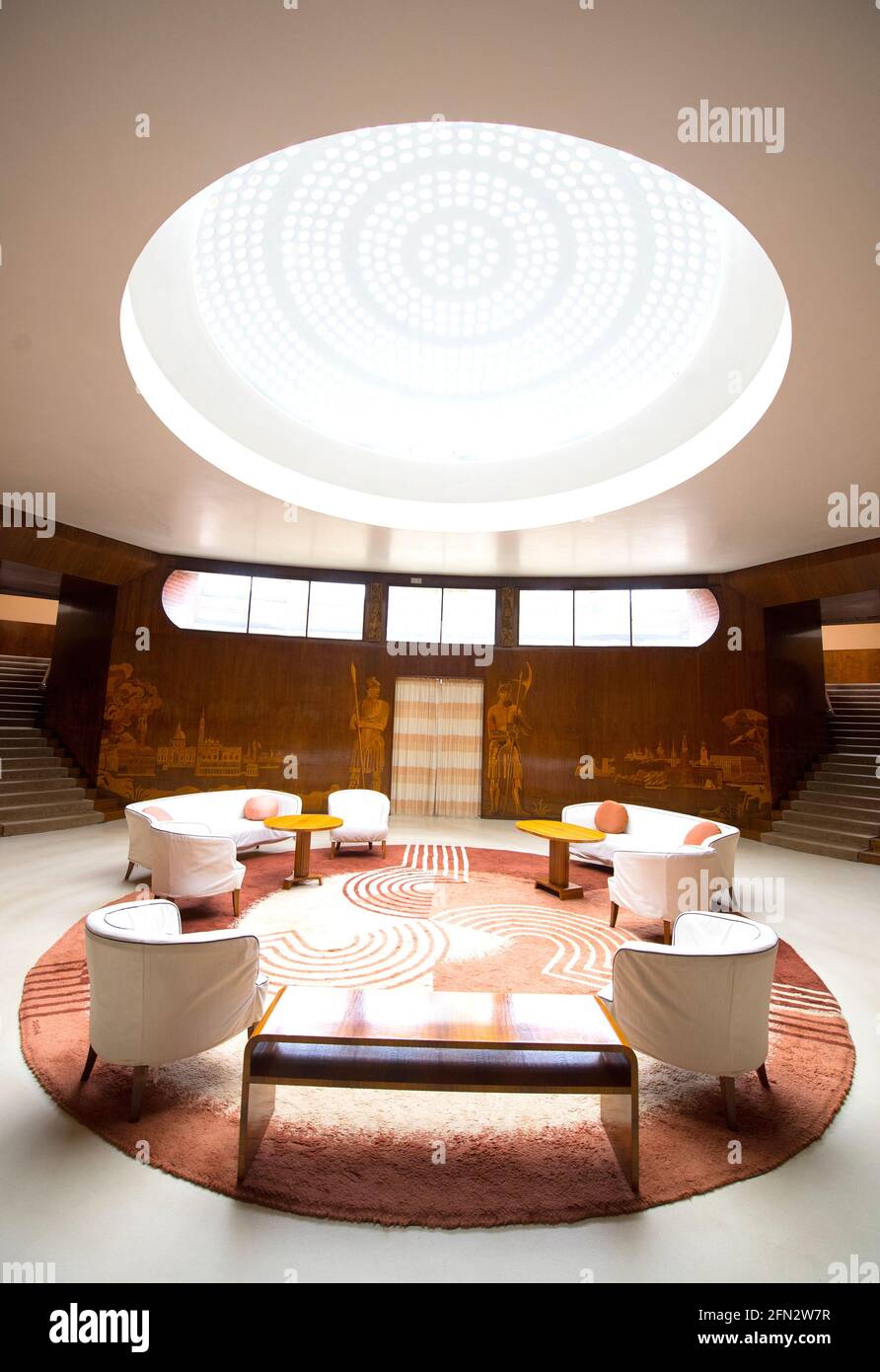 The Entrance Hall at Eltham Palace in London, as they prepare to reopen to the public following the further easing of lockdown restrictions in England. Picture date: Thursday May 13, 2021. Stock Photo
