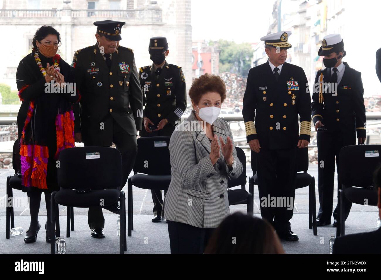 Mexico City, Mexico. 13th May, 2021. MEXICO CITY, MEXICO - MAY 13:The former president of Brazil, Dilma Rousseff, during the ceremony 'Mexico - Tenochtitlan, more than seven centuries of history' at the Museo del Templo Mayor on May 13, 2021 in Mexico City, Mexico. (Photo by Eyepix/Sipa USA) Credit: Sipa USA/Alamy Live News Stock Photo