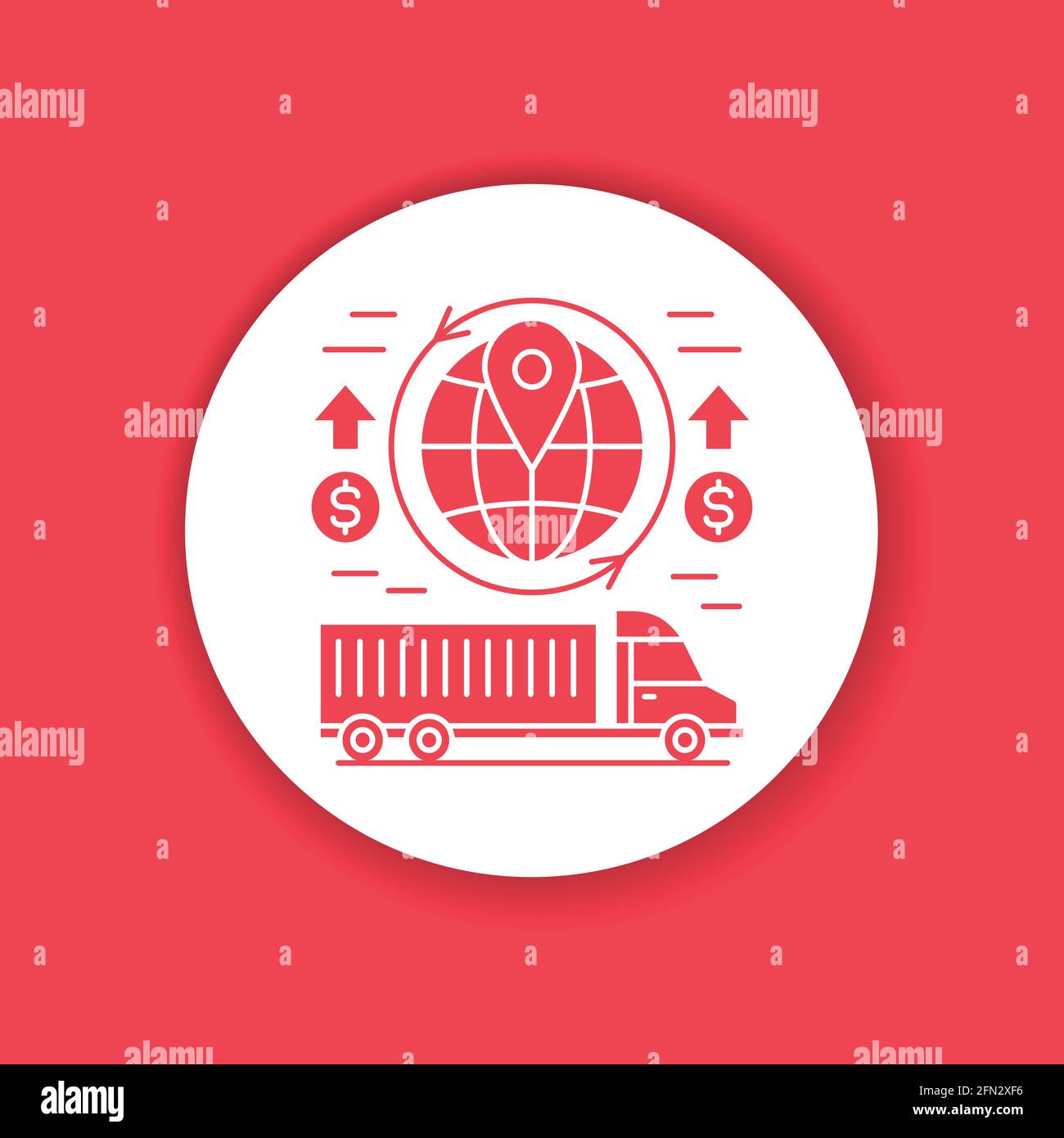 World shipping color icon. Increase in value for export and import ...