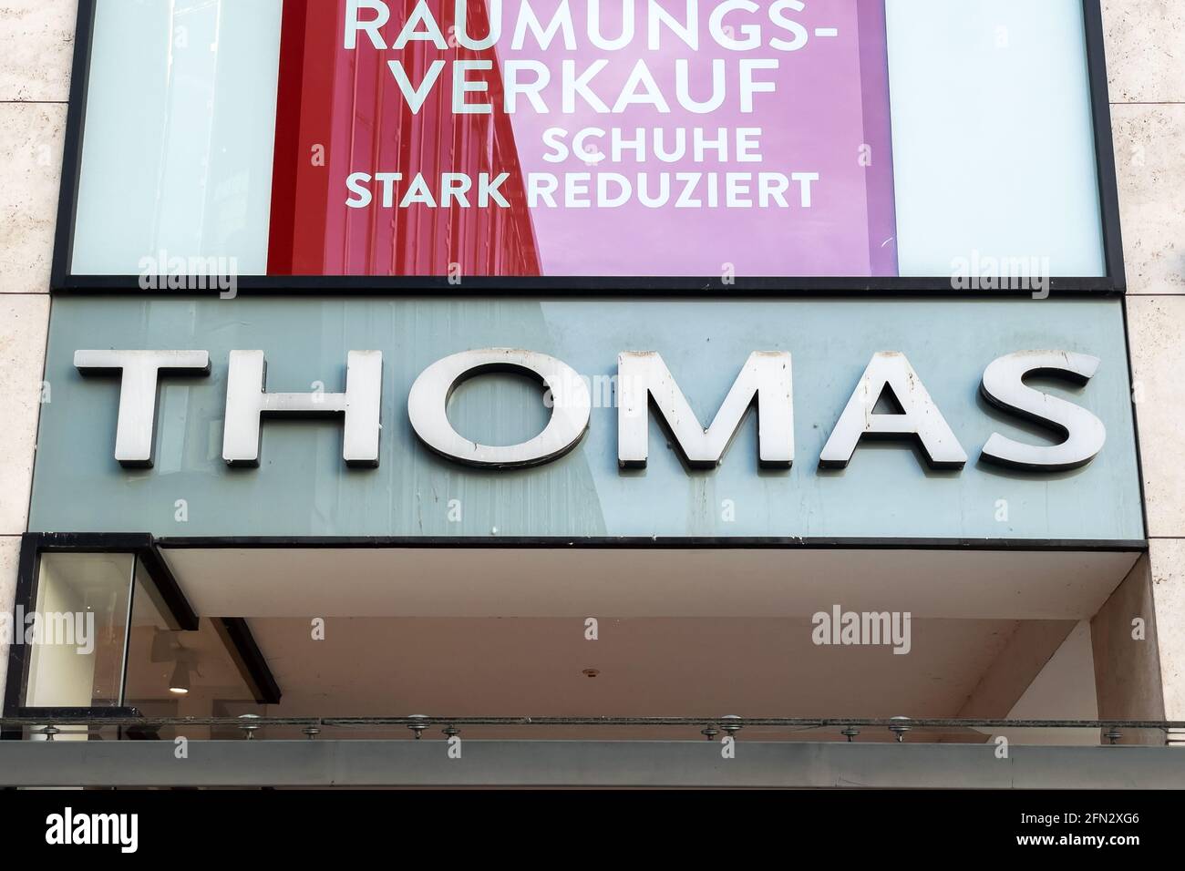 Thomas fashion store sign in Munich Stock Photo