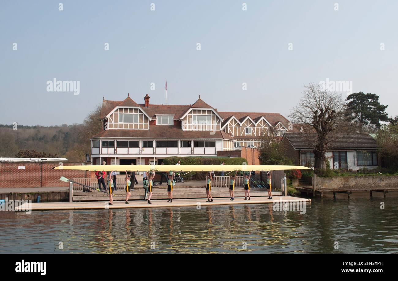 Womens Team Launching the Boat Henley on Thames Stock Photo