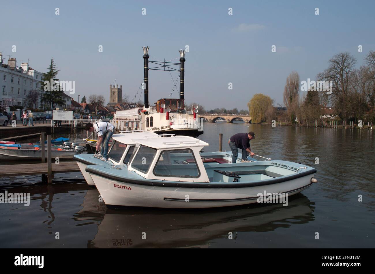 The New Orleans Paddle Steamer and Small Boats Henley on Thames Stock