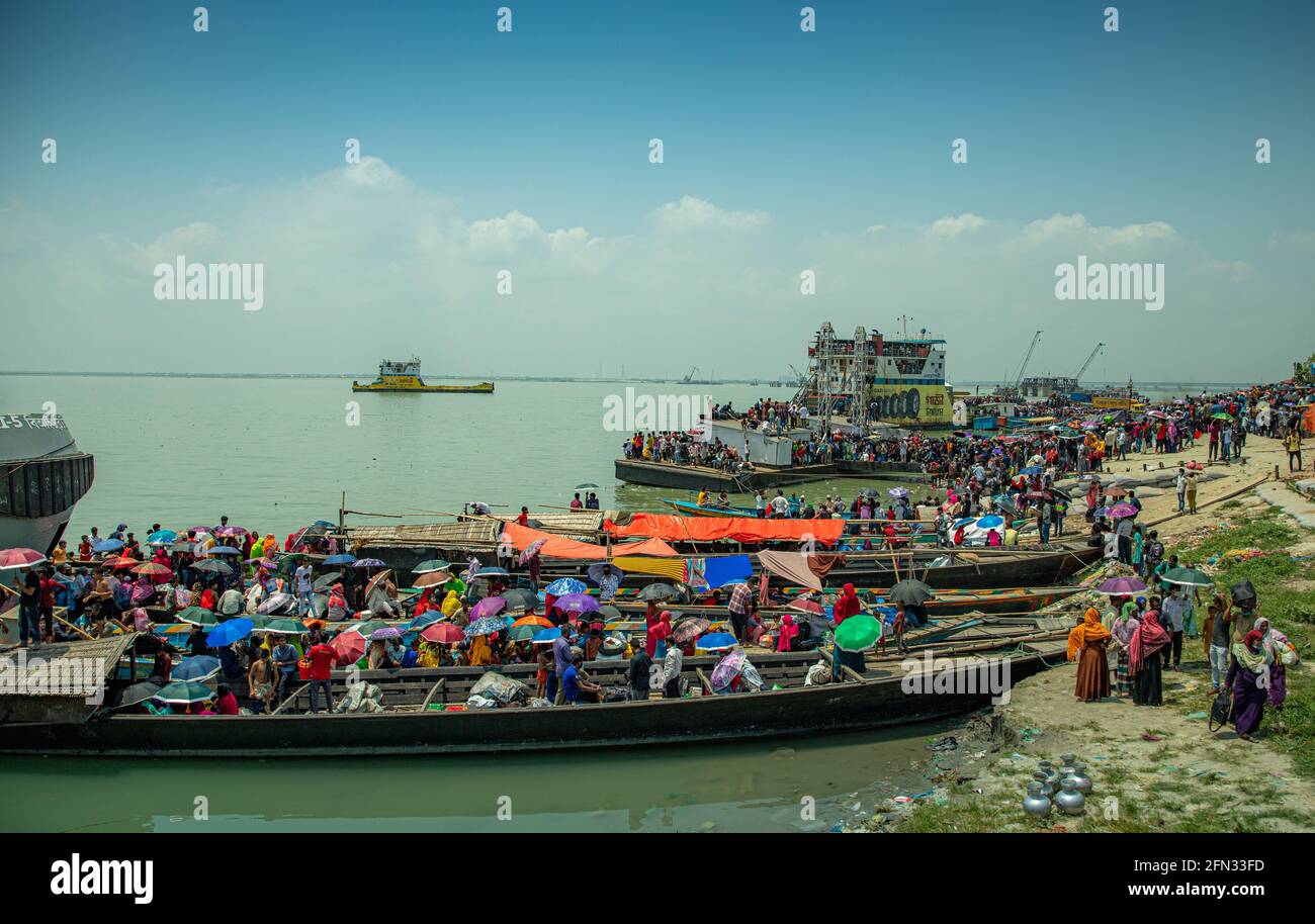 Eid journey in bangladesh Stock Photo