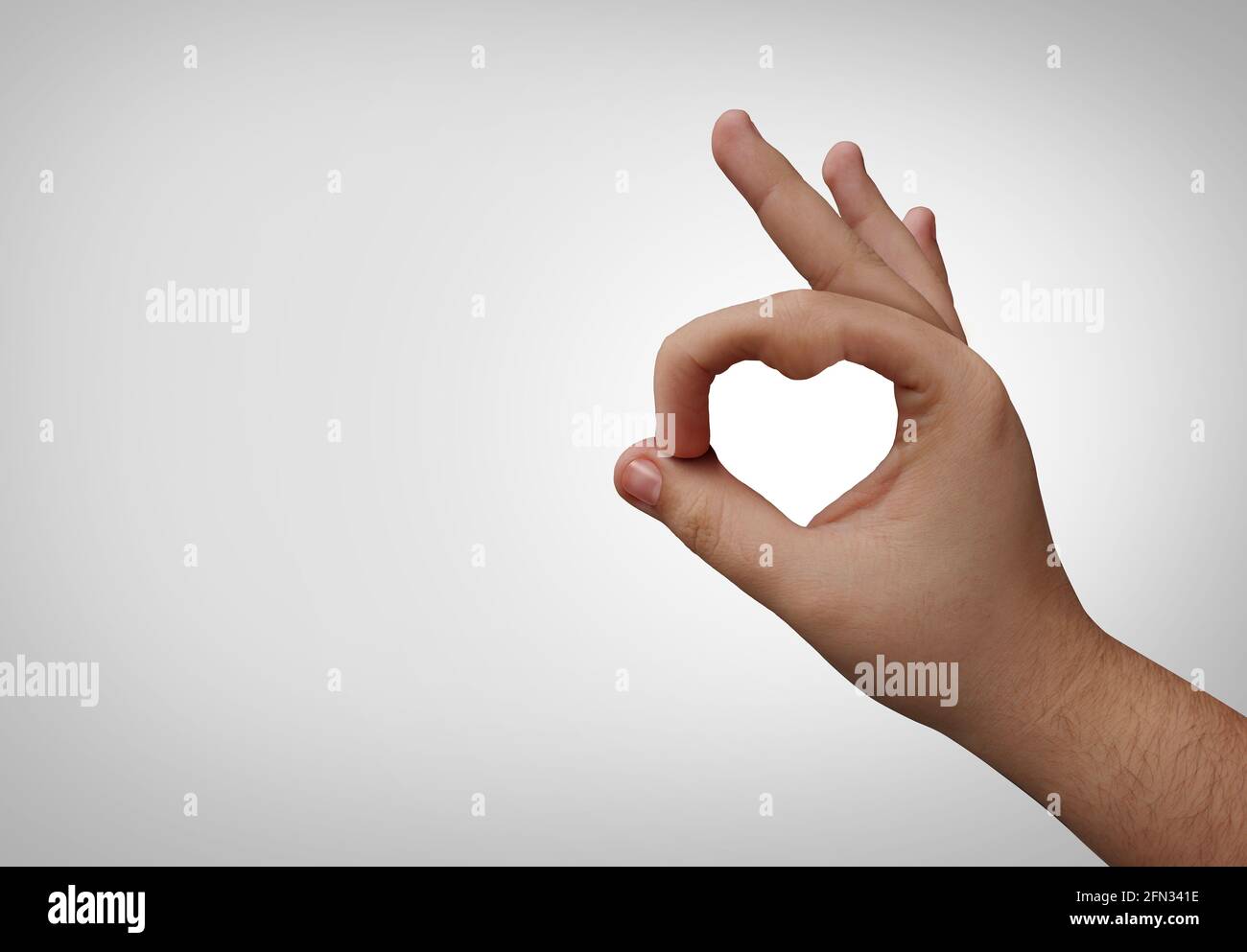 Caring touch concept and human care for good causes as a generosity symbol representing health services love or donating for the welfare of the poor. Stock Photo