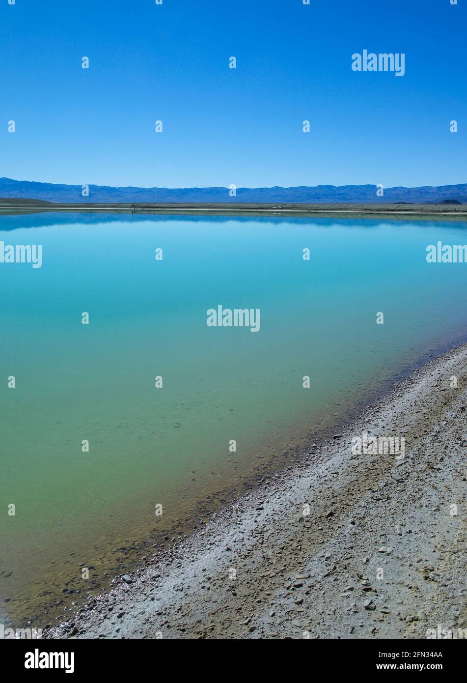 Lithium evaporation pond, Silver Peak Nevada, USA Stock Photo