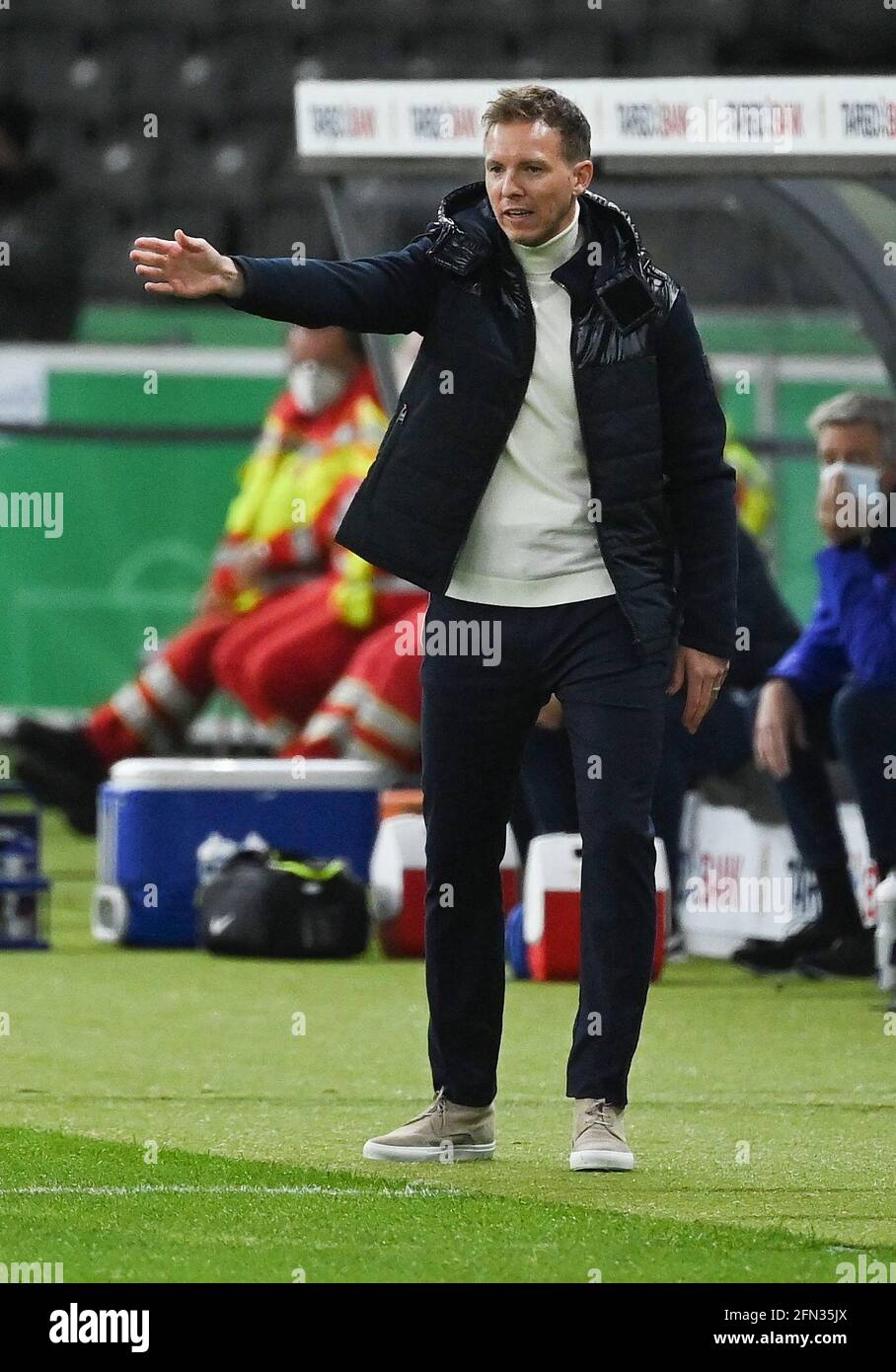 coach Julian Nagelsmann (RB Leipzig) on the sidelines. GES/Football/DFB Cup  Final: RB Leipzig- Borussia Dortmund, May 13th, 2021 Football/Soccer:  German Cup Final: Leipzig vs. Dortmund, Berlin, May 13, 2021 | usage  worldwide