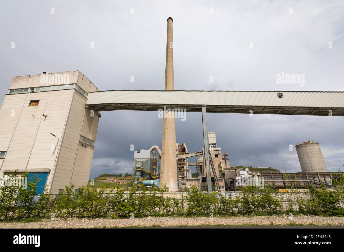 Closed Enci cement factory in Maastricht, Netherlands,  belonging to the Heidelberg Cement Group. Stock Photo