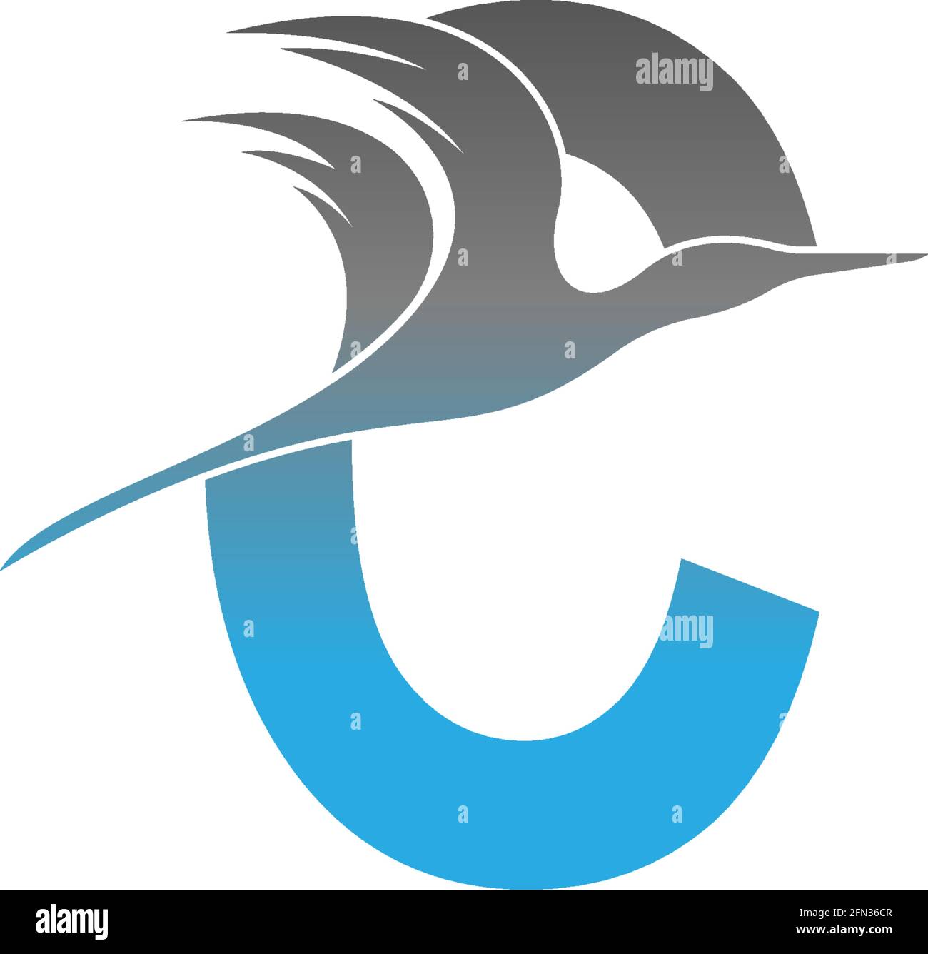 Letter C logo with pelican bird icon design vector Stock Vector Image ...