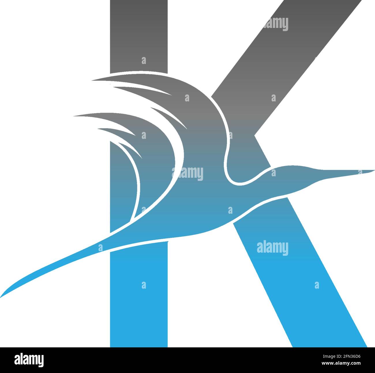 Letter K logo with pelican bird icon design vector Stock Vector Image ...
