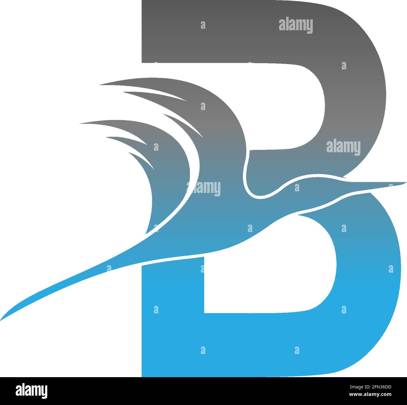 Letter B logo with pelican bird icon design vector Stock Vector Image ...