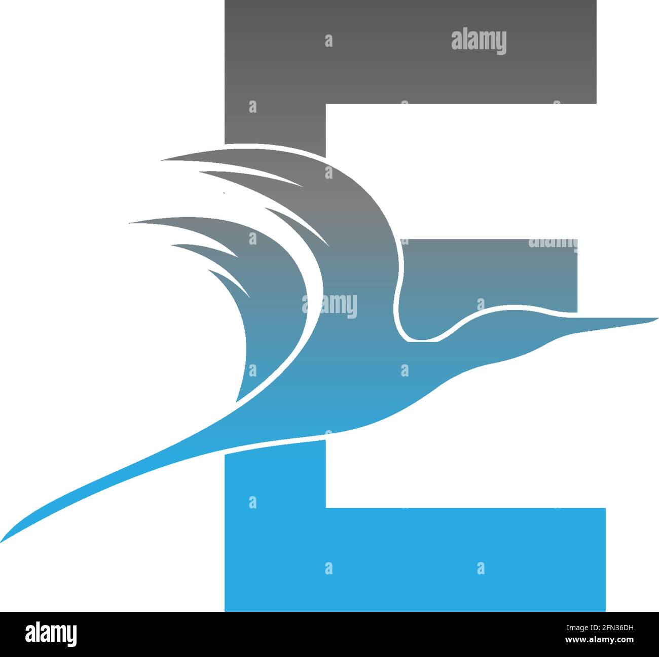 Letter E logo with pelican bird icon design vector Stock Vector Image ...