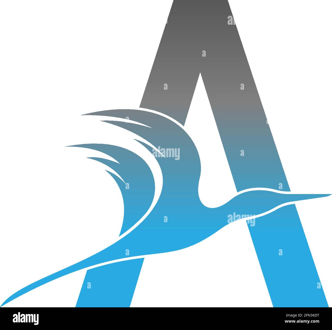 Letter A logo with pelican bird icon design vector Stock Vector Image ...