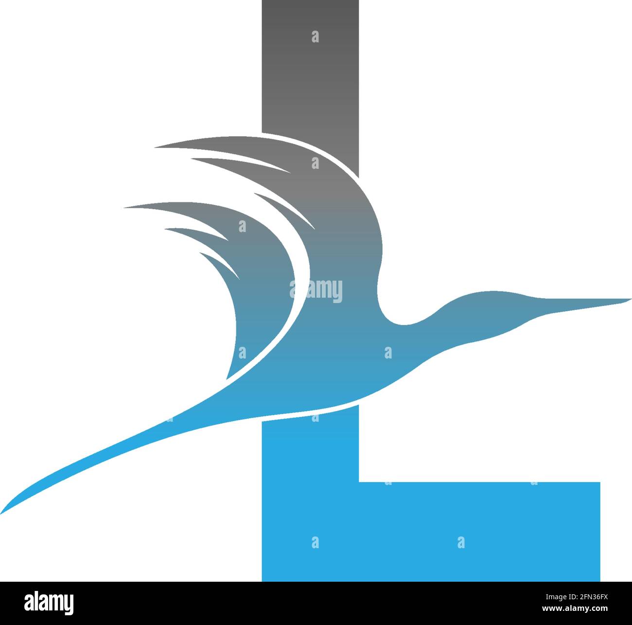 Letter L logo with pelican bird icon design vector Stock Vector Image ...