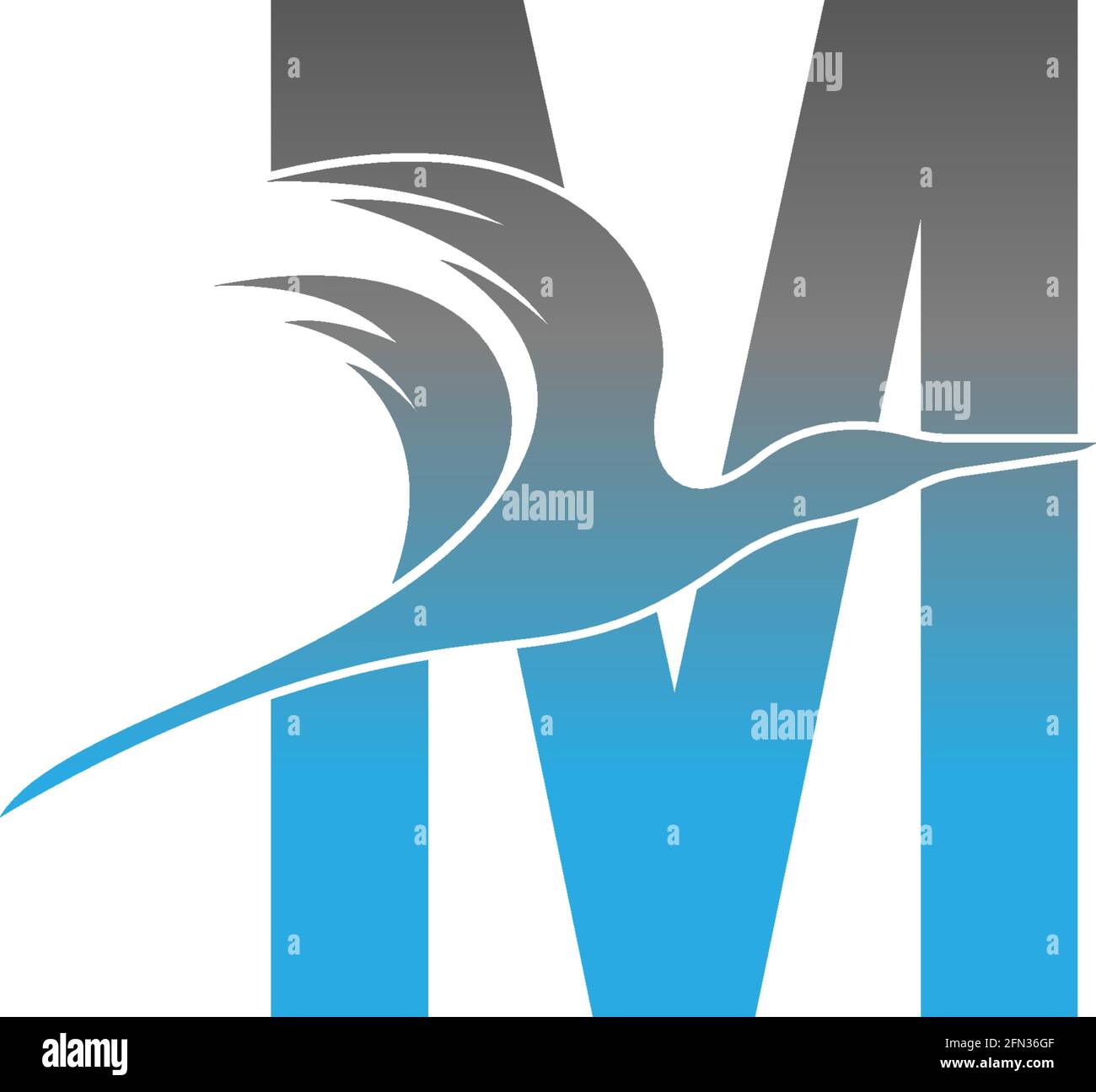 Letter M logo with pelican bird icon design vector Stock Vector Image ...
