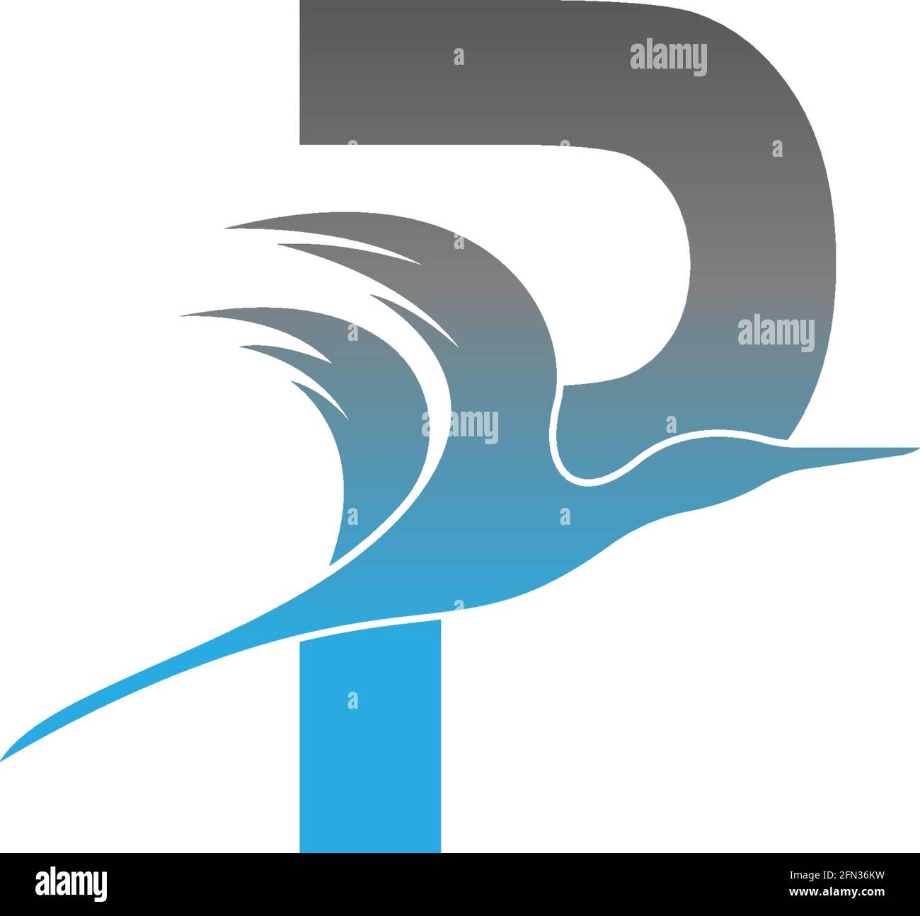 Letter P logo with pelican bird icon design vector Stock Vector Image ...