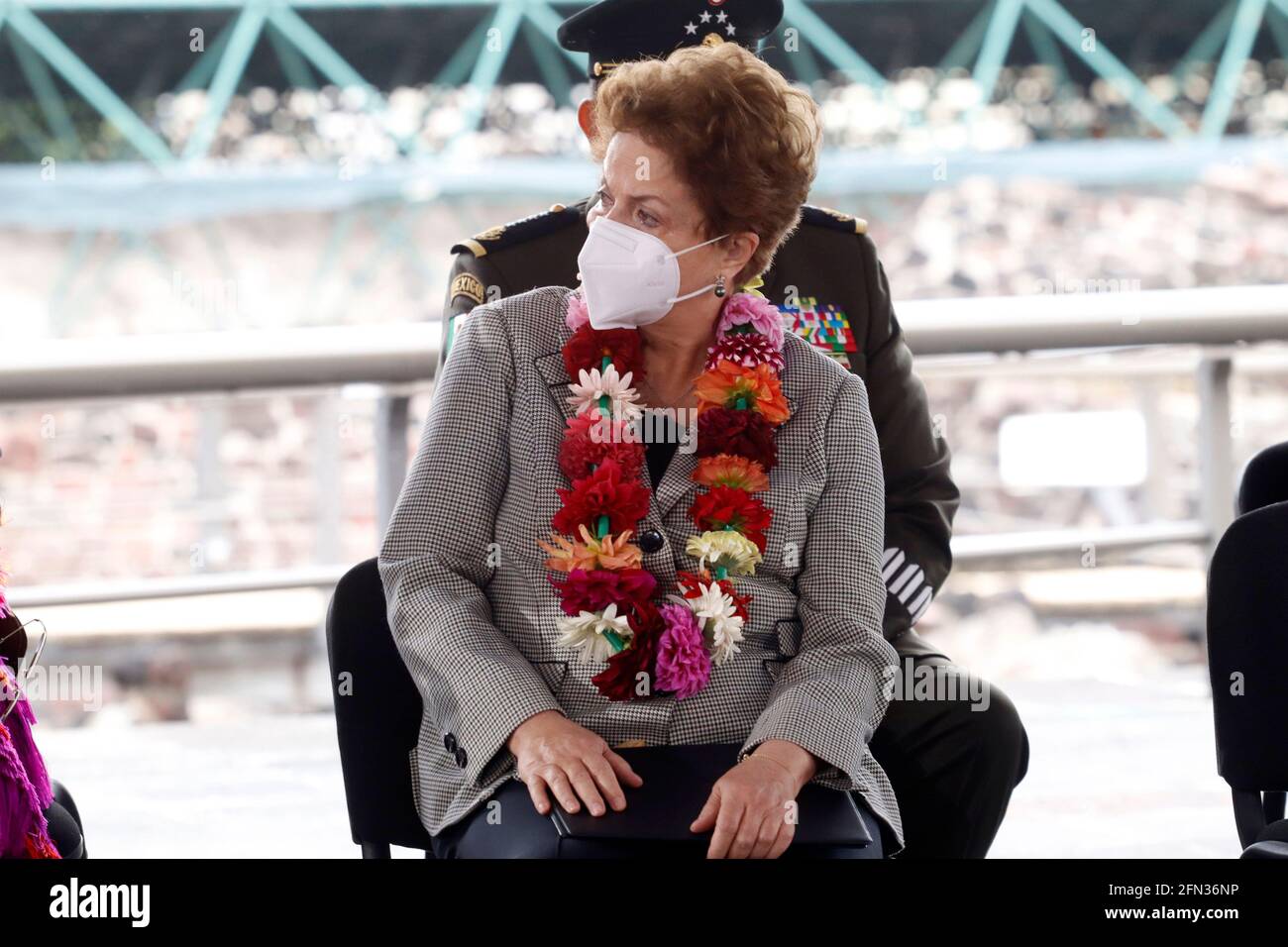 Mexico City, Mexico. 13th May, 2021. MEXICO CITY, MEXICO - MAY 13: Former president of Brazil, Dilma Rousseff, during ceremony for the 700 years of the founding of Tenochtitlan at the Museo del Templo Mayor on May 13, 2021 in Mexico City, Mexico. (Photo by Eyepix/Sipa USA) Credit: Sipa USA/Alamy Live News Stock Photo