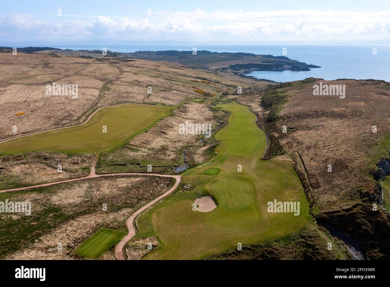 Ardfin golf course on the Ardfin Estate, Isle of Jura, Inner Hebrides, Scotland. The course is owned by Greg Coffey and designed by Bob Harrison. Stock Photo
