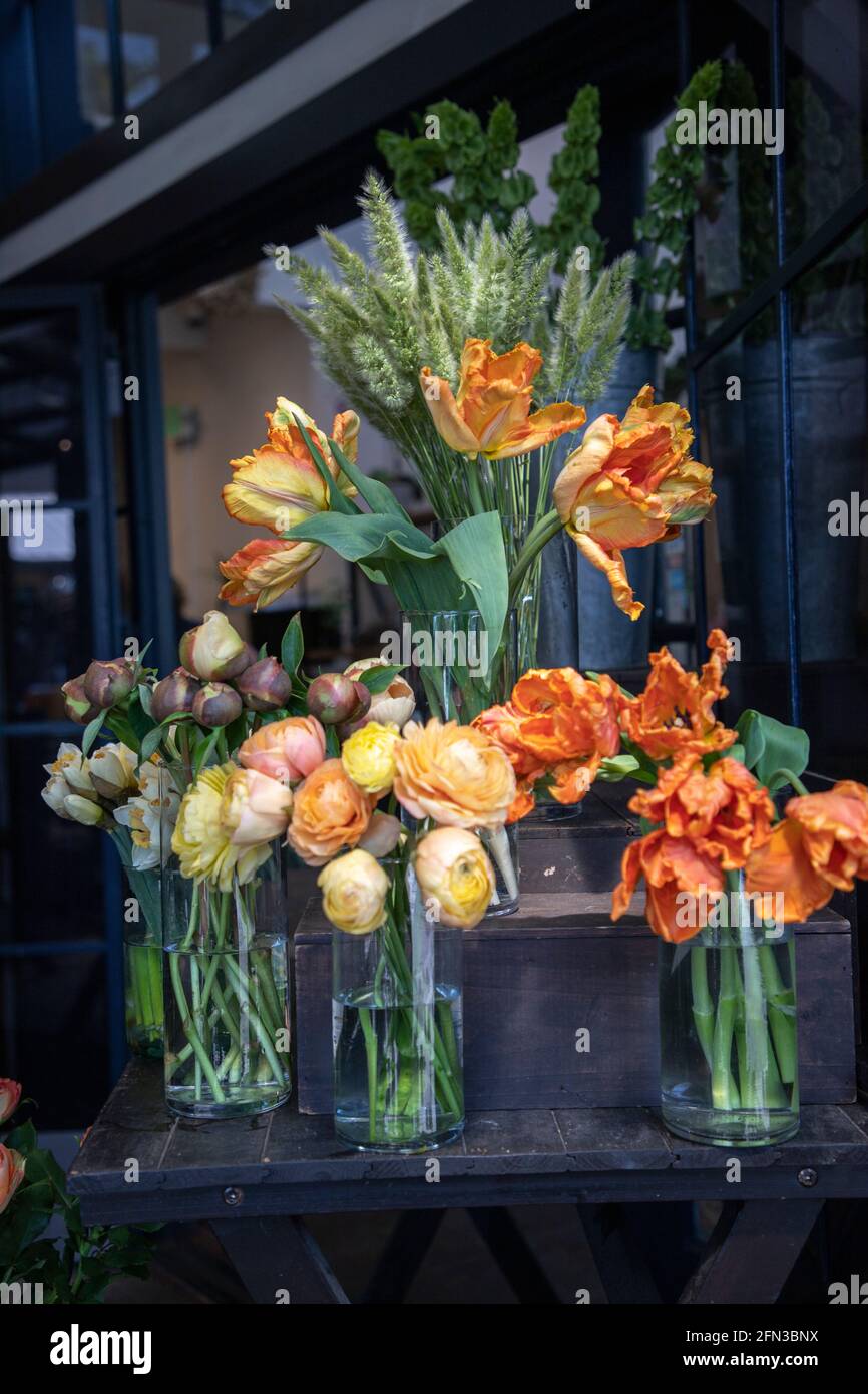Flowers for sale at Wisteria Flowers on College Avenue in Oakland, California Stock Photo Alamy