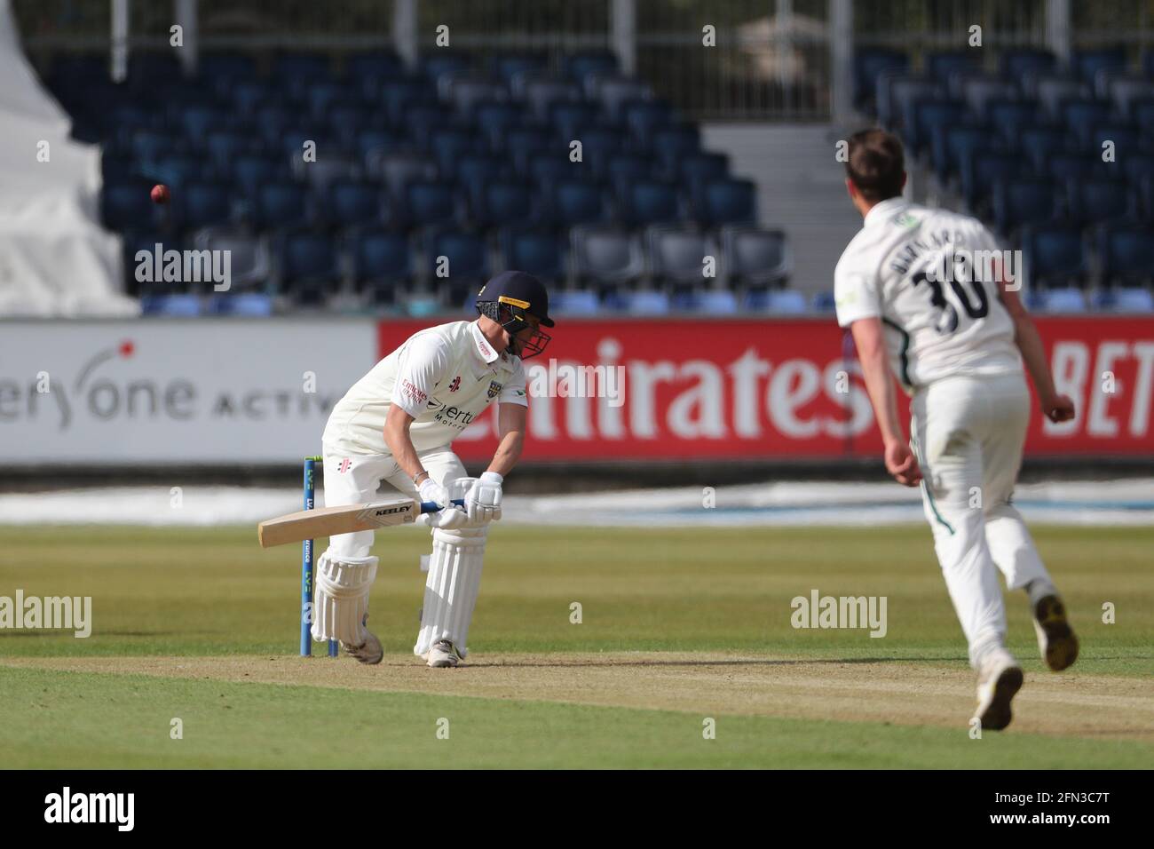 CHESTER LE STREET, UK. MAY 13TH Durham's Brydon Carse batting against ...