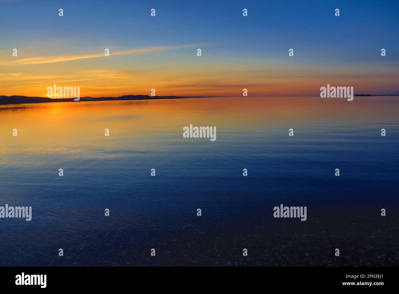 Lake Champlain Sunset at Shelburne Farms, Vermont Stock Photo Alamy