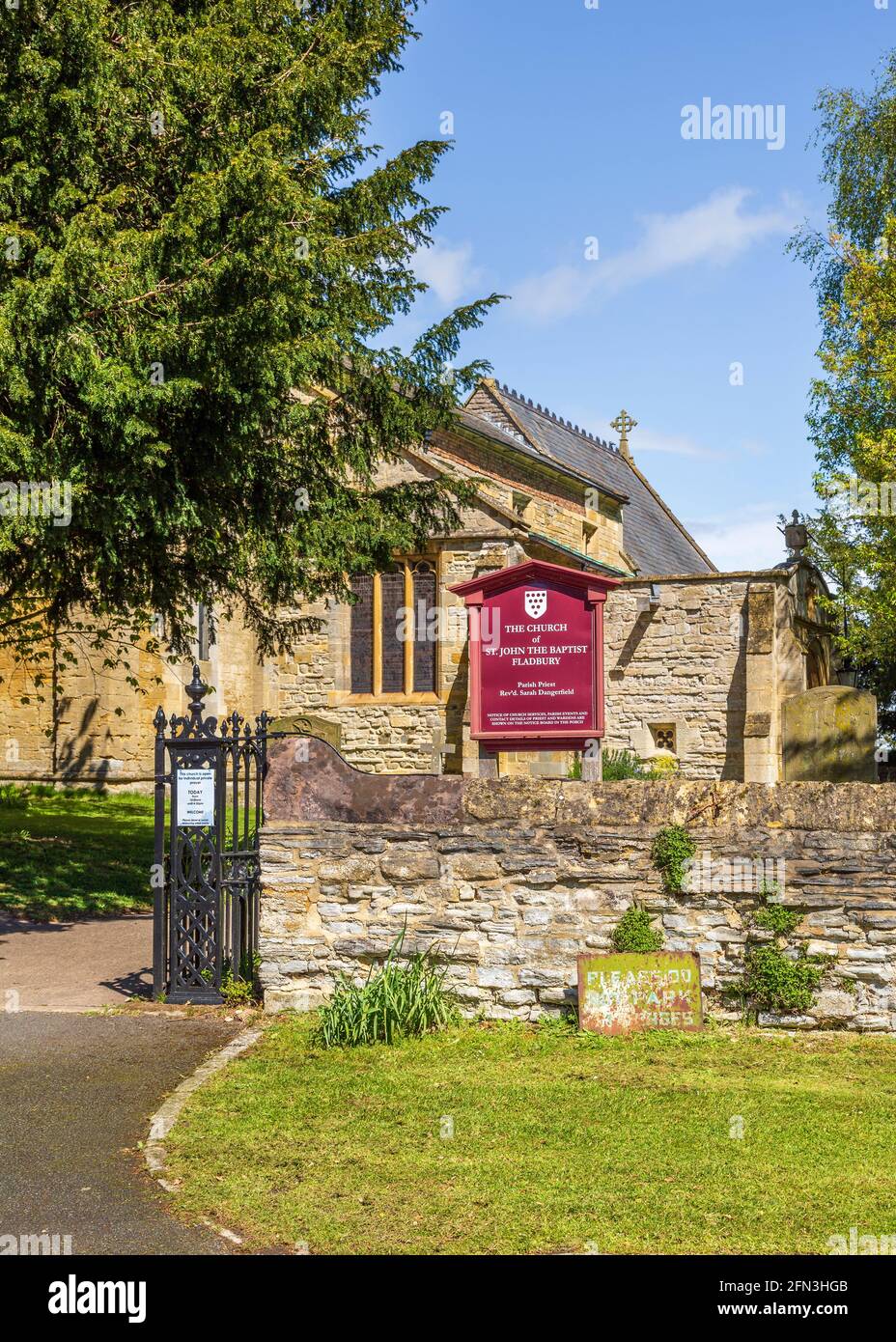 St.John The Baptist church in Worcestershire village of Fladbury Stock