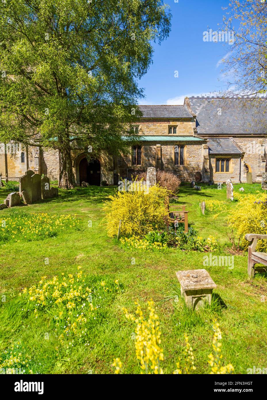 St.John The Baptist church in Worcestershire village of Fladbury Stock