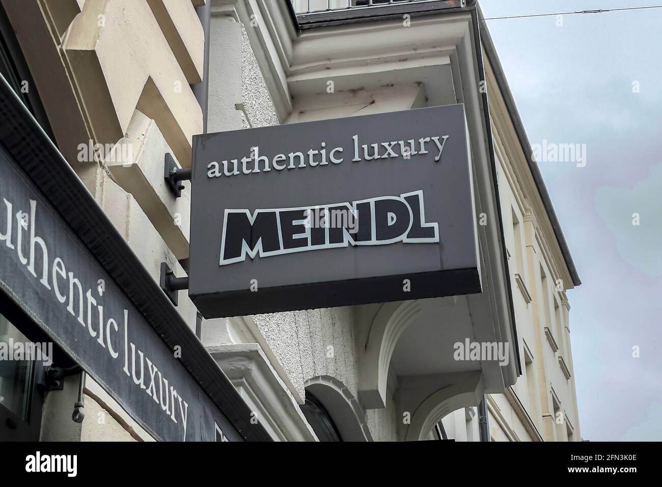 Meindl store sign in Munich town center Stock Photo - Alamy