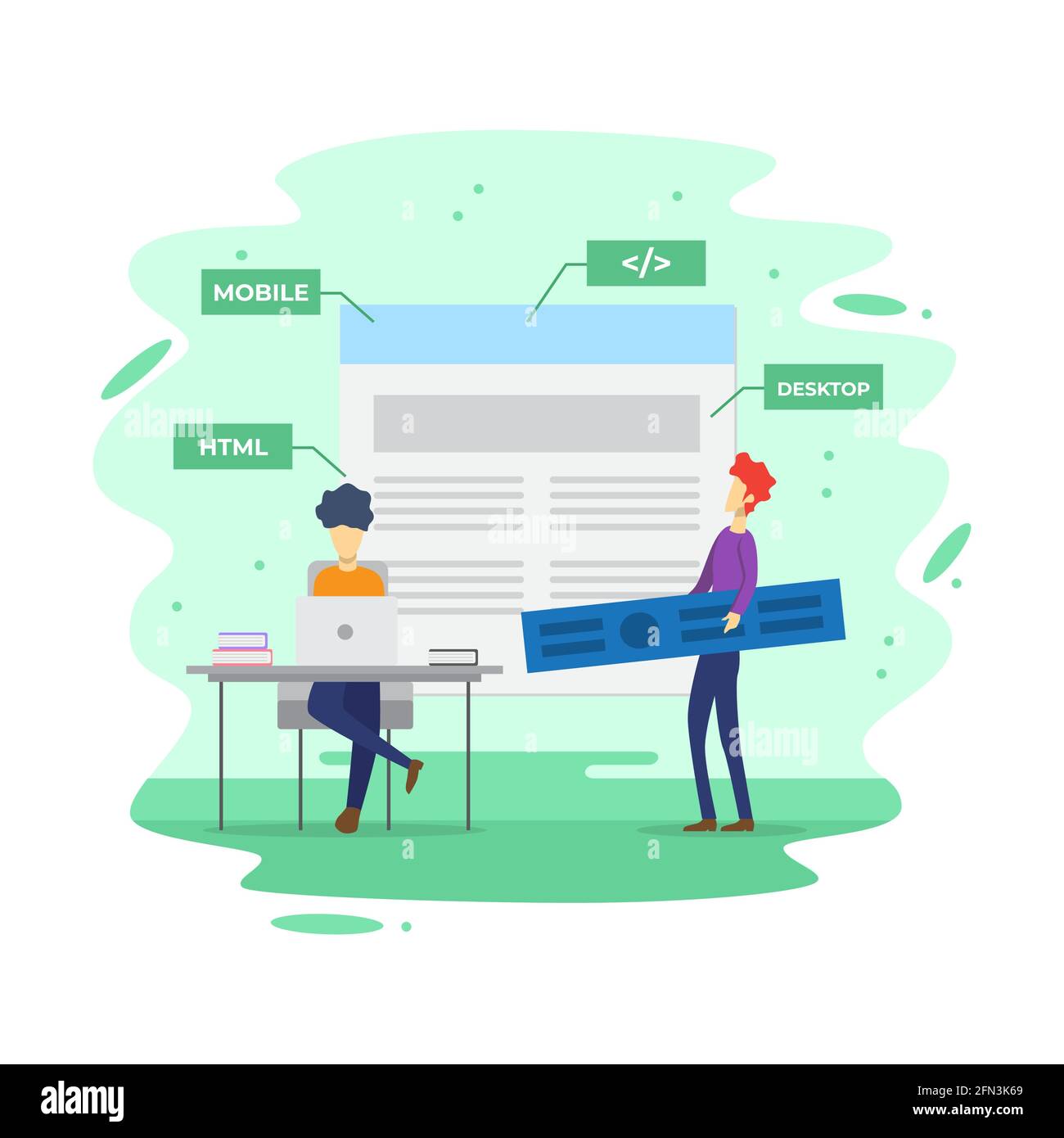 Flat Modern Information Technology Building Vector Illustration Stock Vector