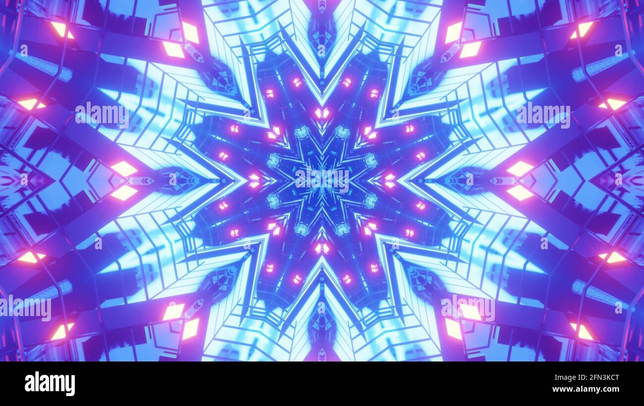 3D rendering of an abstract background with colorful geometric shapes ...