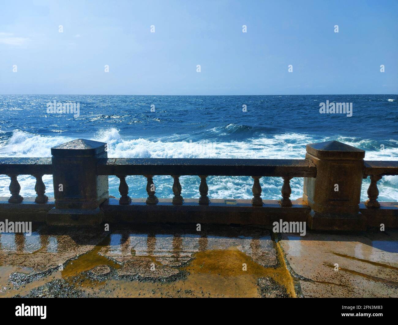 Sea waves - splashes, drops of water - Jeddah beach Saudi Arabia -  corniche Stock Photo