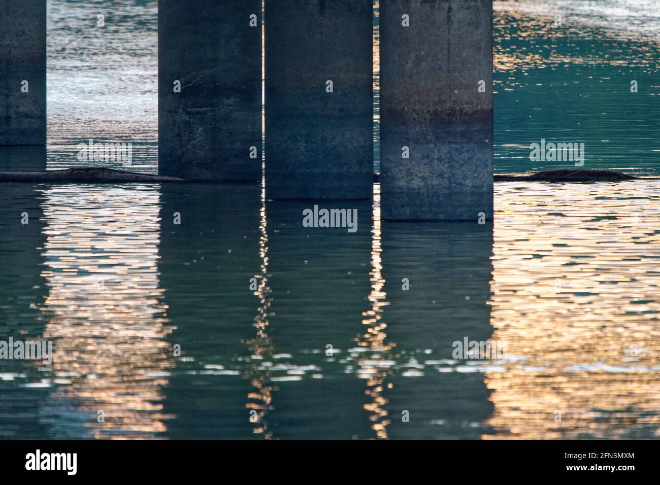 Symmetrical Shapes reflections and sunset Stock Photo