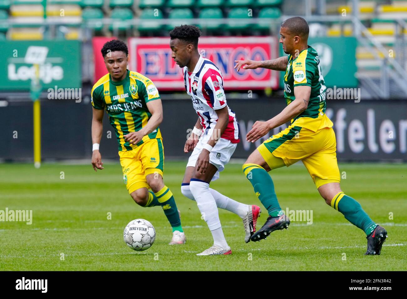 DEN HAAG, NETHERLANDS - MAY 13: Vicente Besuijen of ADO Den Haag, Mike  Tresor Ndayishimiye of Willem II, Gianni Zuiverloon of ADO Den Haag during  the Stock Photo - Alamy