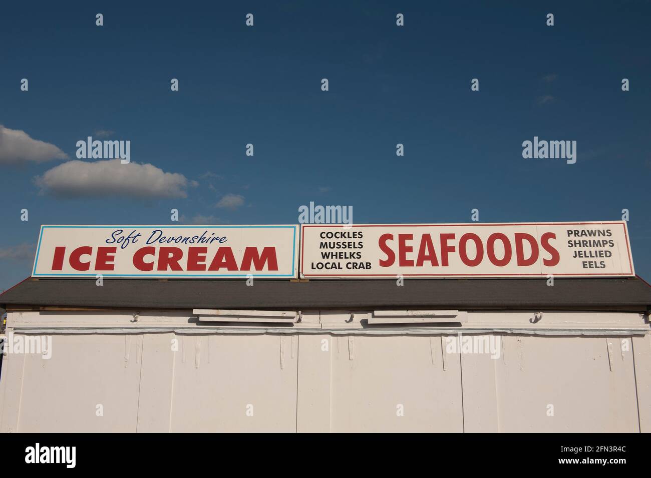 Ice Cream and Seafood Shop Paignton Devon Stock Photo Alamy