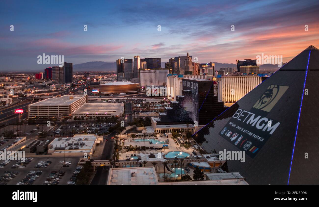 The Las Vegas Skyline at dawn Stock Photo