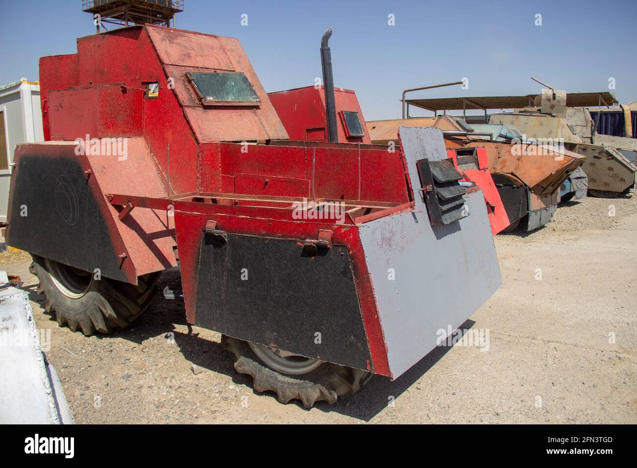 An Islamic State suicide car bomb that was captured by Iraqi forces during the 2016-2017 Mosul Operation. Stock Photo