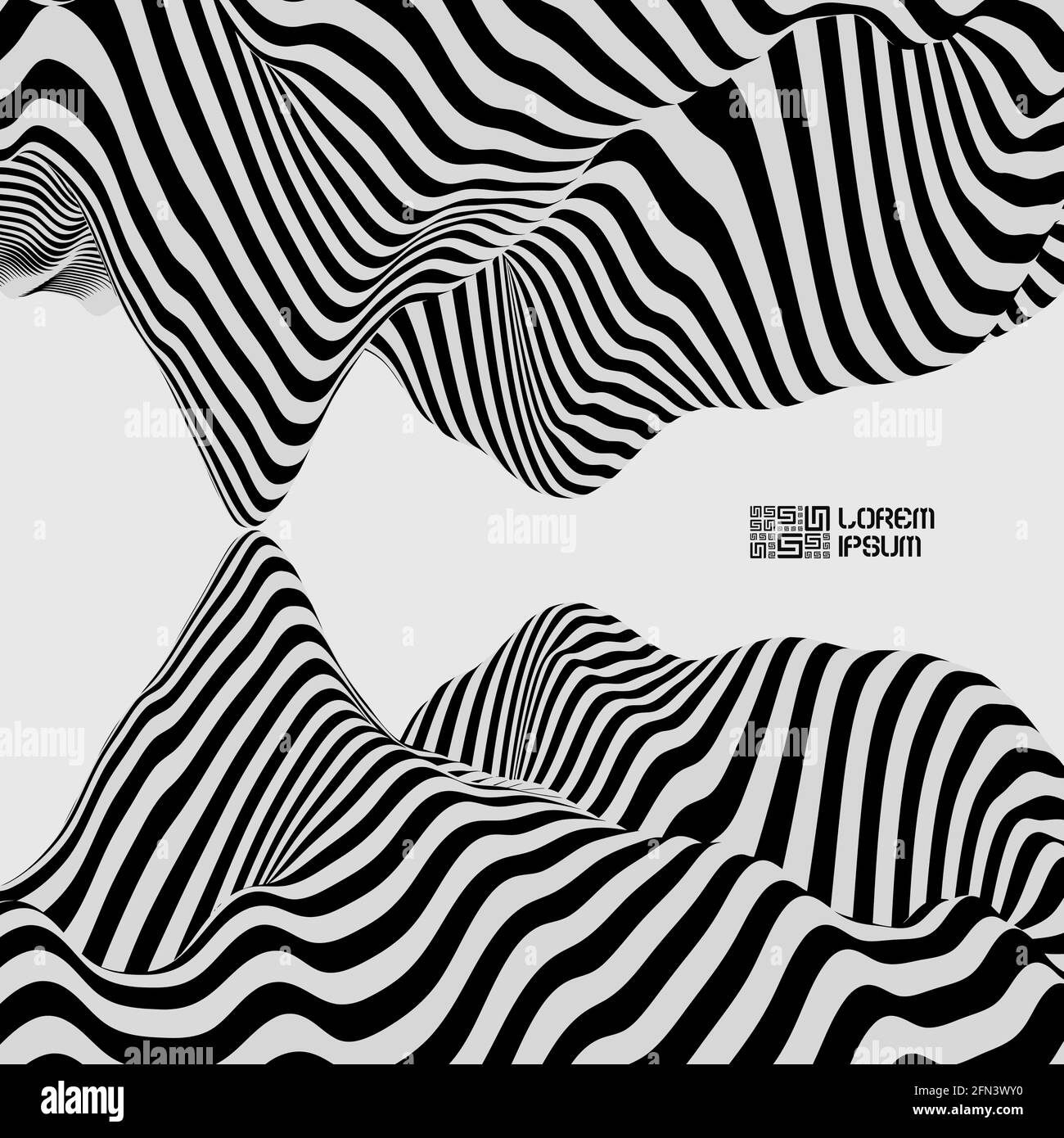 Pattern with optical illusion. Black and white background. Vector ...