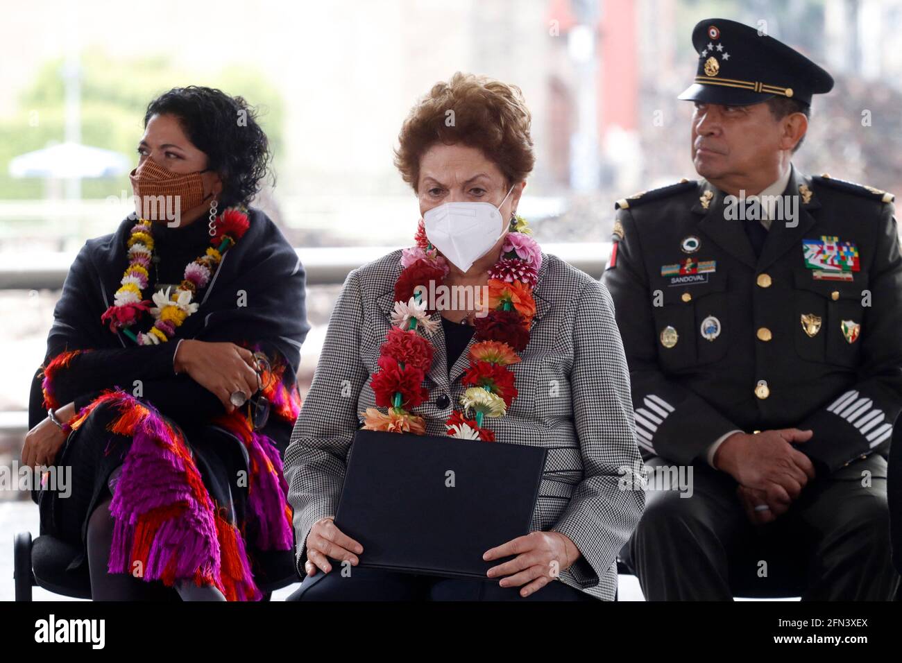 Mexico City, Mexico. 13th May, 2021. Former president of Brazil, Dilma Rousseff, during ceremony for the 700 years of the founding of Tenochtitlan at the Museo del Templo Mayor on May 13, 2021 in Mexico City, Mexico. Photo by Luis Barron/Eyepix/ABACAPRESS.COM Credit: Abaca Press/Alamy Live News Stock Photo