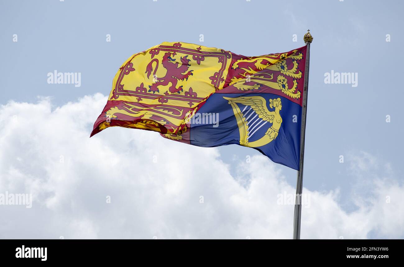 Royal Standard Flying over Buckingham Palace Stock Photo