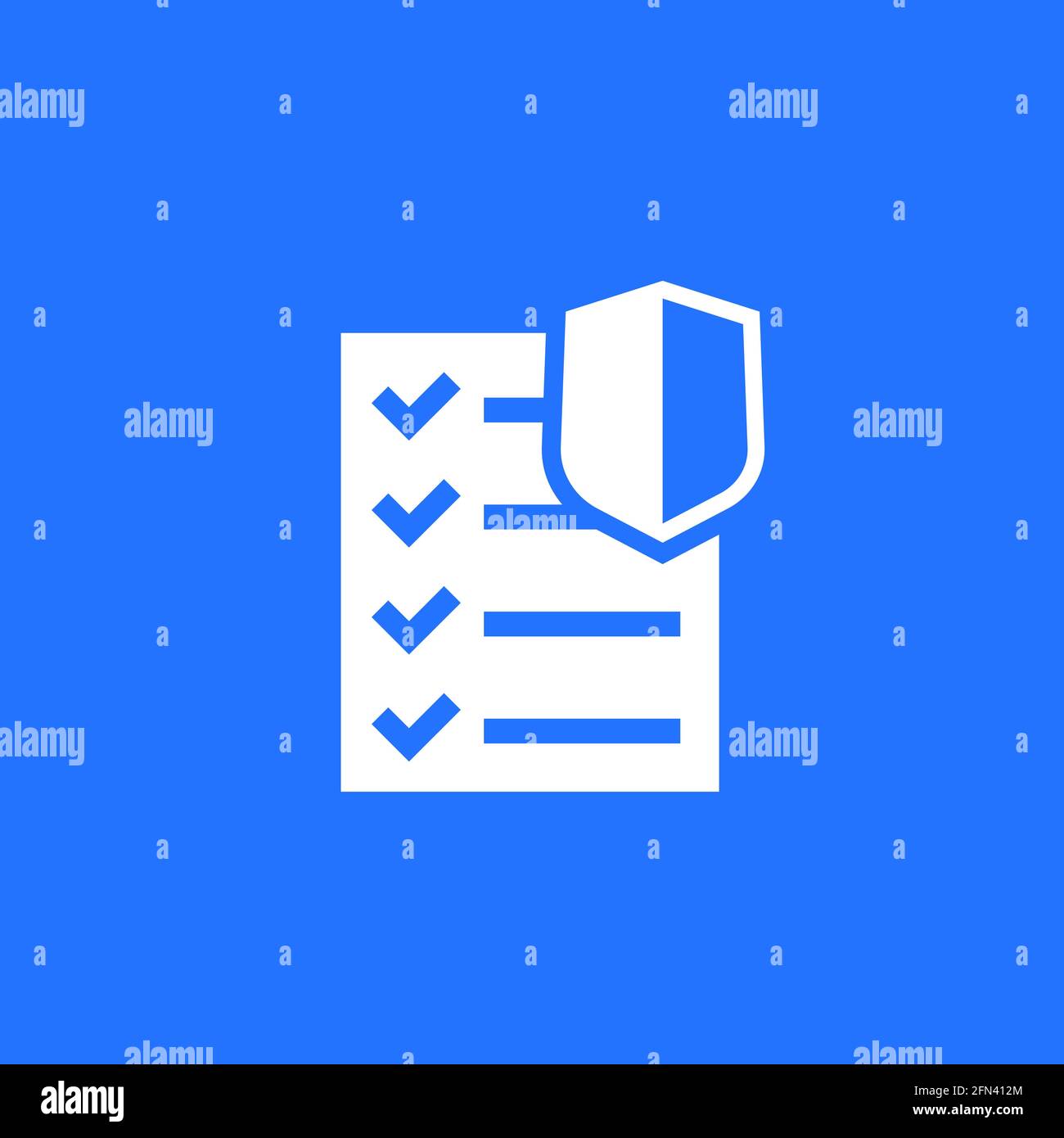 insurance policy, vector white icon Stock Vector Image & Art - Alamy
