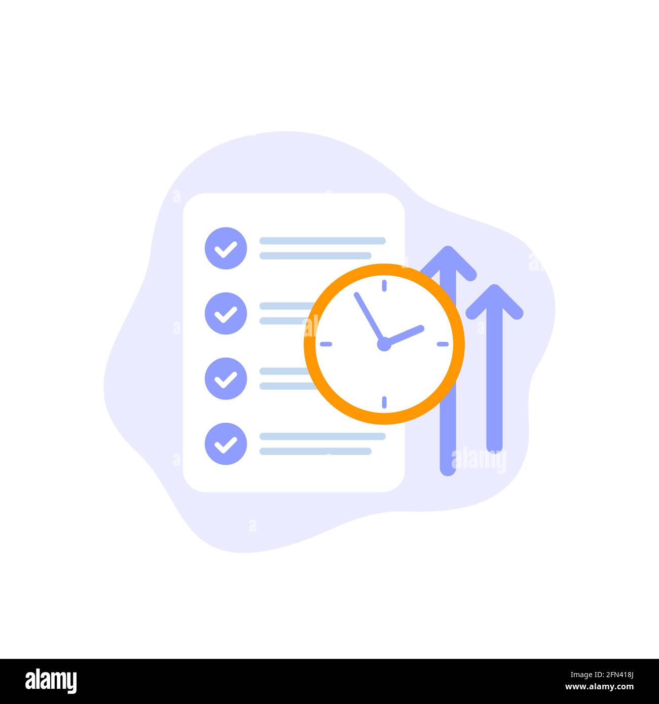 time management vector icon with checklist Stock Vector Image & Art - Alamy