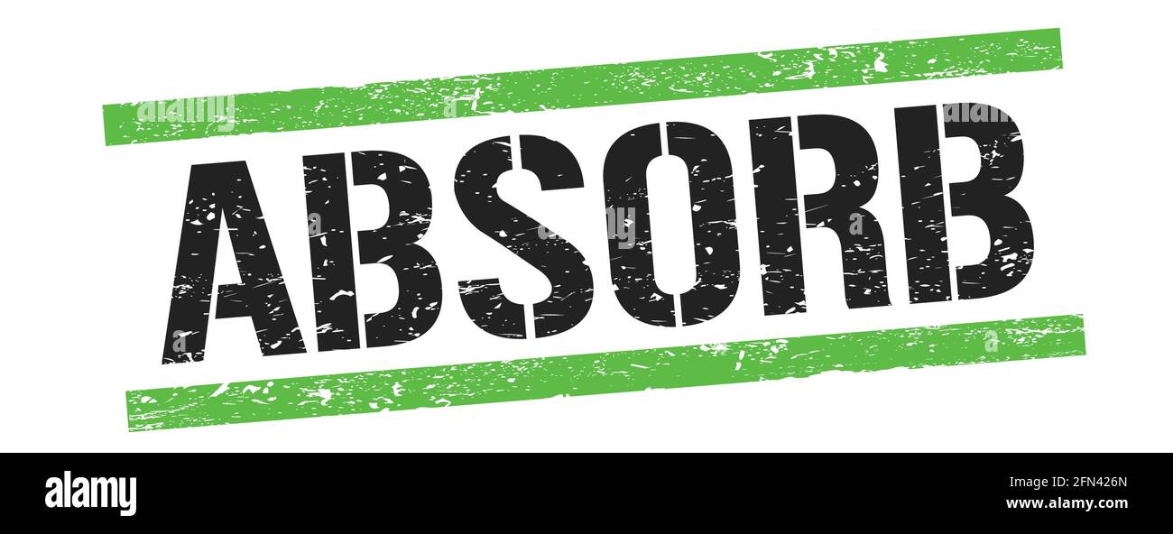 ABSORB text on black green grungy lines stamp sign Stock Photo - Alamy