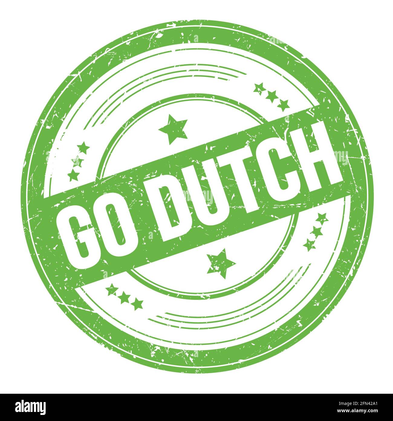 GO DUTCH text on green round grungy texture stamp Stock Photo Alamy