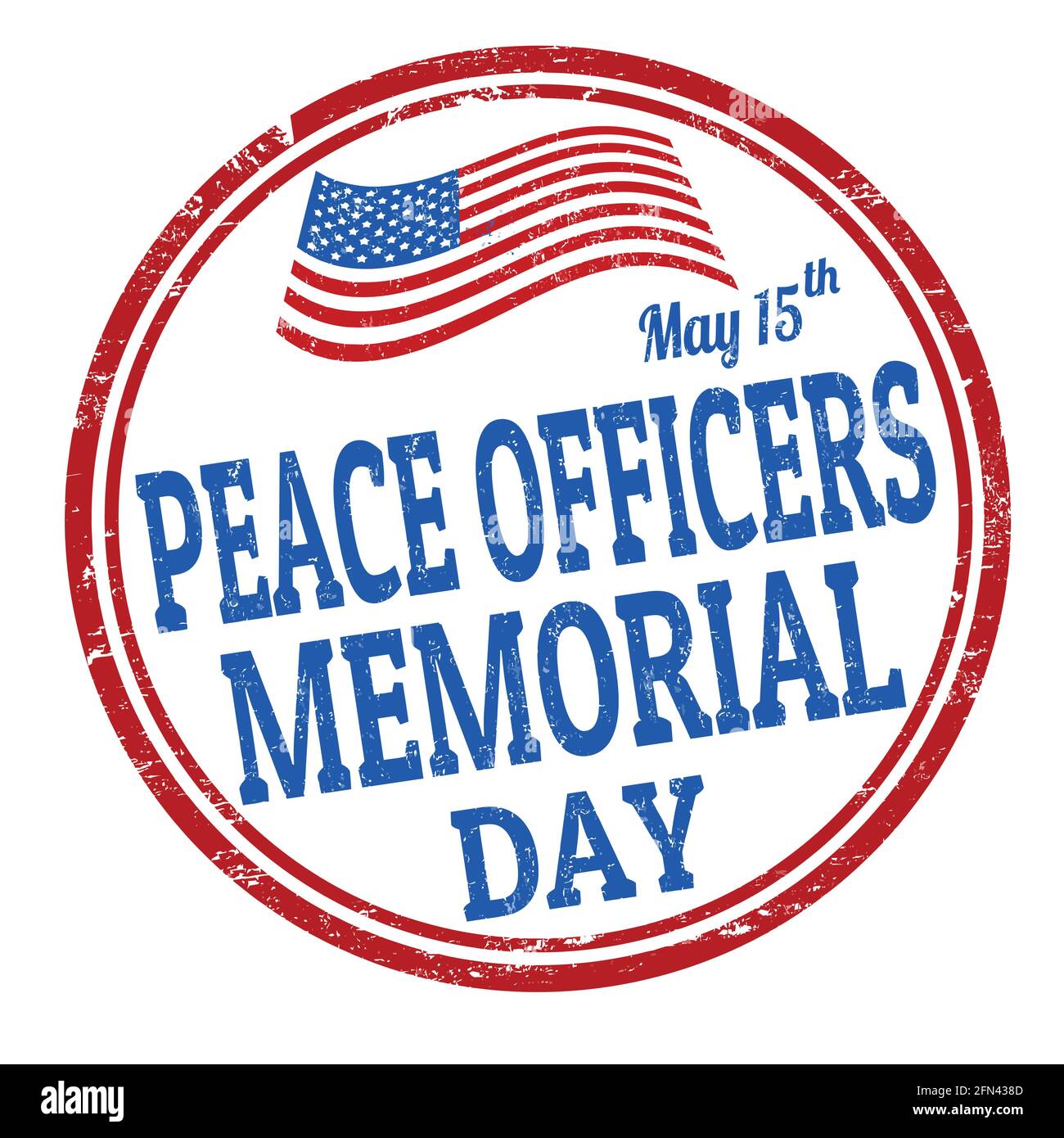 Peace officers memorial day grunge rubber stamp on white background, vector illustration Stock Vector