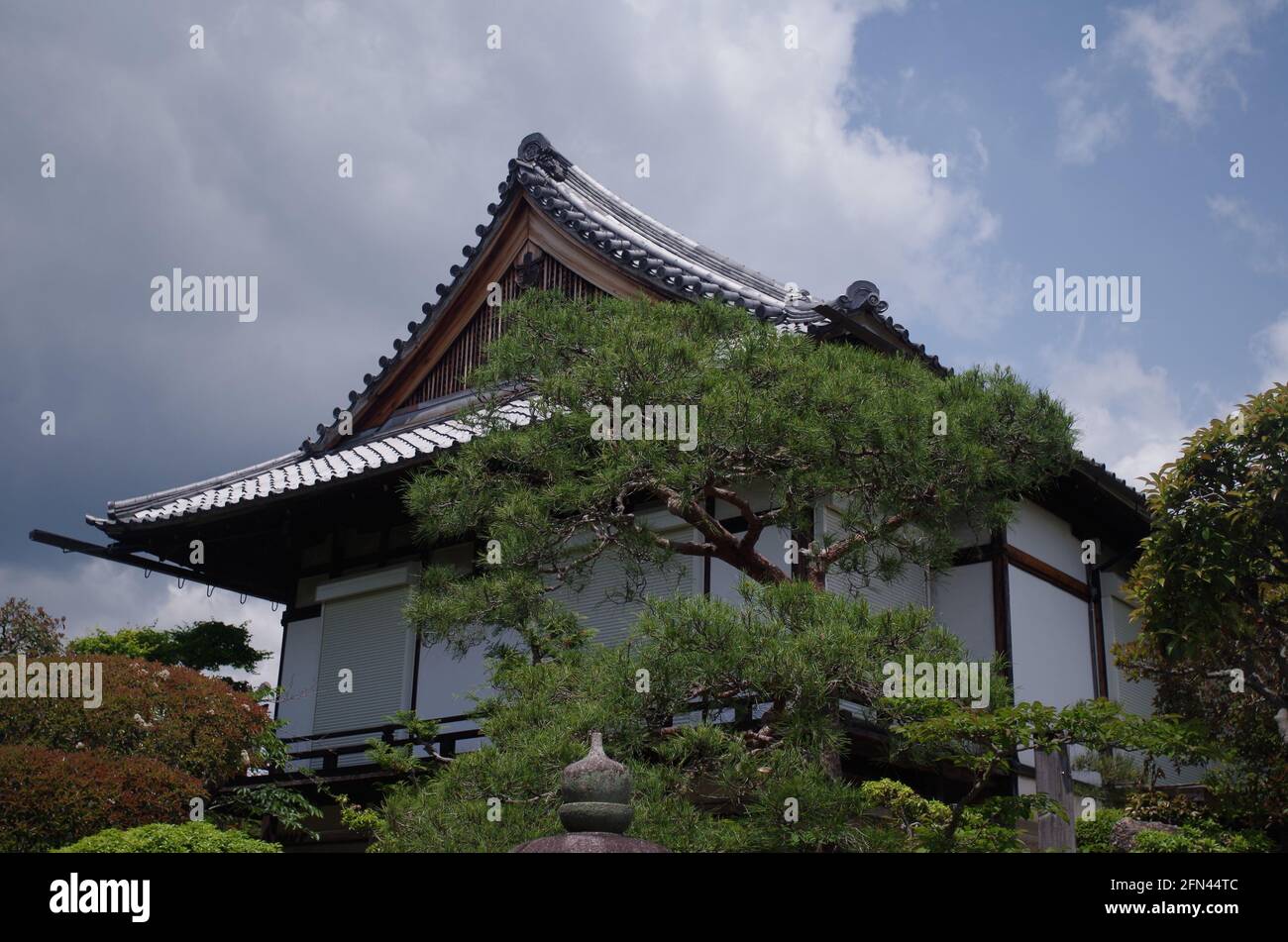 kenkun shrine kyoto japan buildings near entrance top complex Stock Photo