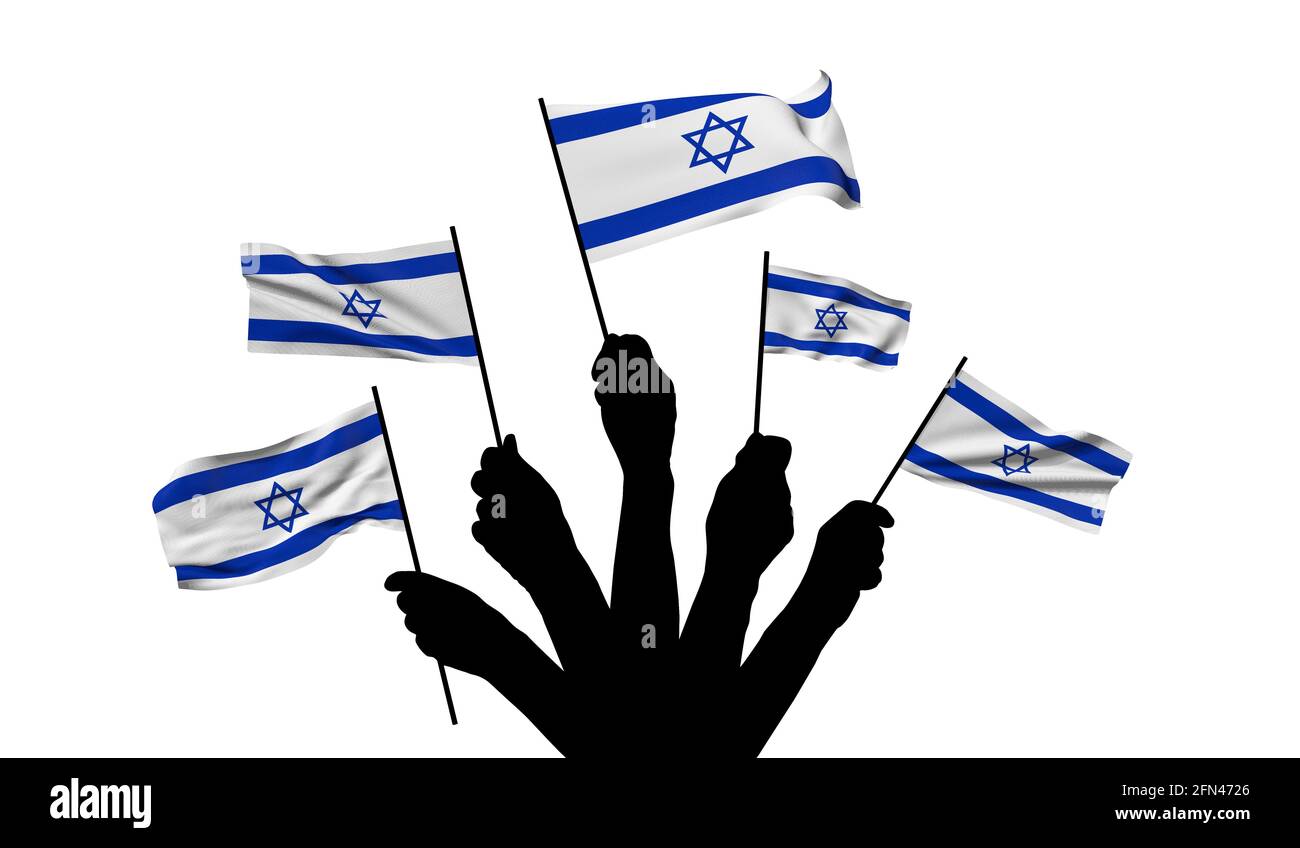 Israel national flag being waved. 3D Rendering Stock Photo - Alamy