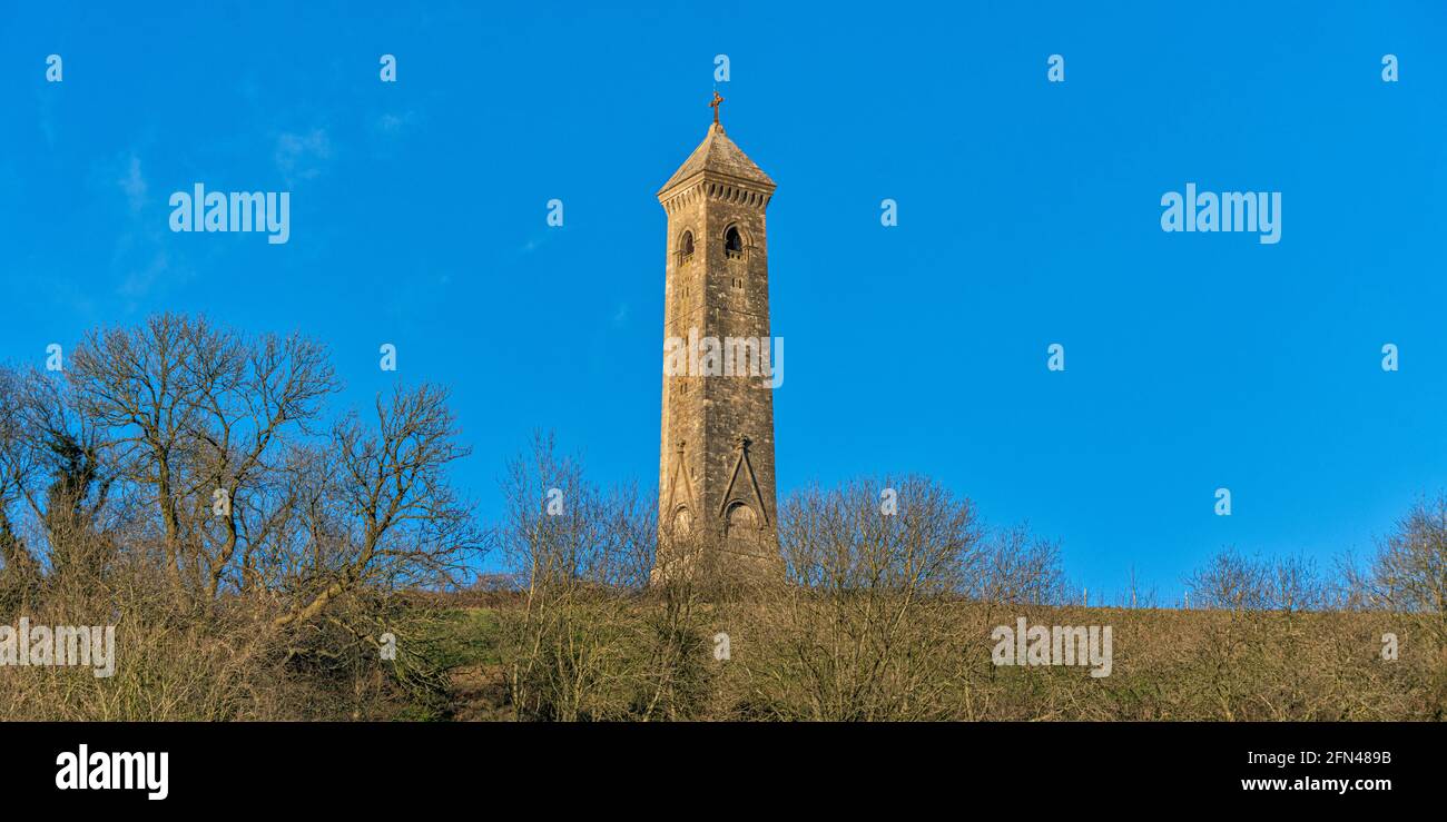 The Tyndale Monument, Gloucestershire, UK. It was built in honour of William Tyndale, a translator of the New Testament, who was born nearby. Stock Photo