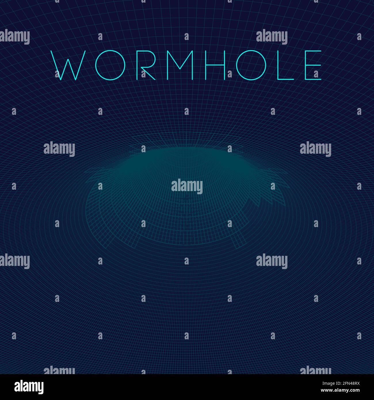 Abstract wireframe wormhole 3d Vector 3d illustration. Vector abstract line vector background. Stock Vector